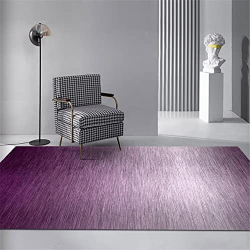 Moderner rechteckiger Teppich für Schlafzimmer und Wohnzimmer, rutschfeste Bodenmatte, rutschfest, waschbar, Küchenteppich, Outdoor, Terrasse, 160 x 230 cm, Violett