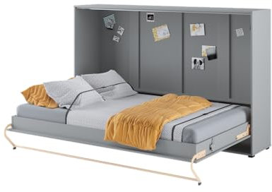 Friderik Concept PRO 5 CP-05 Wandklappbett Horizontal Schrankbett mit Einer Presto-Matratze, 120x200 cm (Grau)
