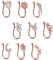 Ipetboom 9 Pièces faux cerceau de nez goujon à nez bijoux anneau de nez strass anneaux de nez clou de nez non perçant piercing au nez goujon de nez strass bijoux de nez Alliages (zinc Doré