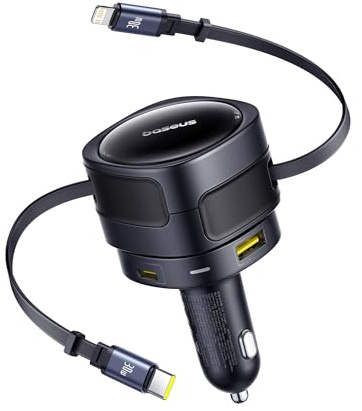 Carregador de Isqueiro Baseus Enjoyment Max 90W USB-C + Lightning