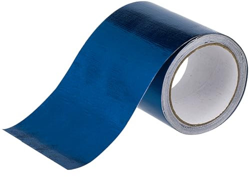 Inscrip Cinta adhesiva de reparación para lonas, fibra de vidrio, reparación de tiendas de campaña, 5 m x 8 cm, para lona de camiones, toldos, tiendas de campaña, botes inflables (azul)