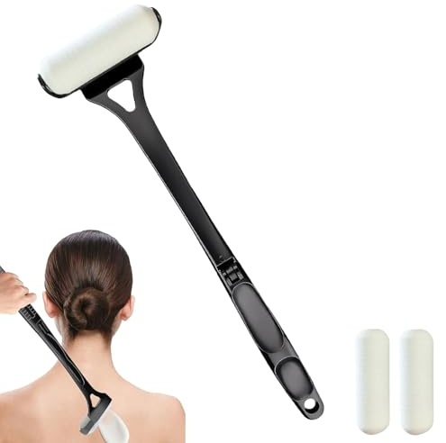 Rücken Eincremen Applikator mit 2 Wechselbaren Rollen | Eincremehilfe für Rücken mit Ausziehbaren & Klappbaren Griff | Für Lotion, Sonnencreme & Duschgel