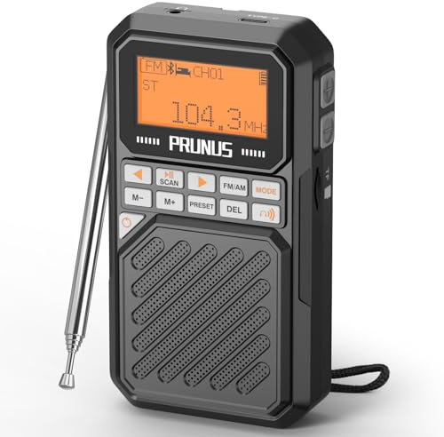 PRUNUS J-525 Radio Portatile AM/FM con Connessione per Auricolari Bluetooth