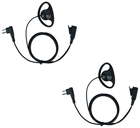 Earpiece Headset Compatible with Motorola 2 Way Radio Wakie Talkie ,2pack | D-shape,with PTT Mic Push To Talk for CP040 DP1400 GP68 GP88 GP300 CT150 Pro1150 Hyera Midland