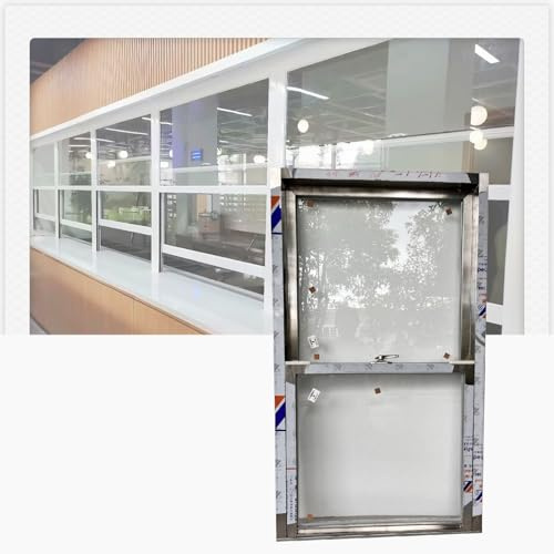 LVLDAWA Ventanas Empotradas Acero Inoxidable, Ventana Servicio para Food Truck Vidrio Templado, Ventanas Verticales Insonorizadas para Baños Restaurantes(50X60CM/19.7X23.6IN)