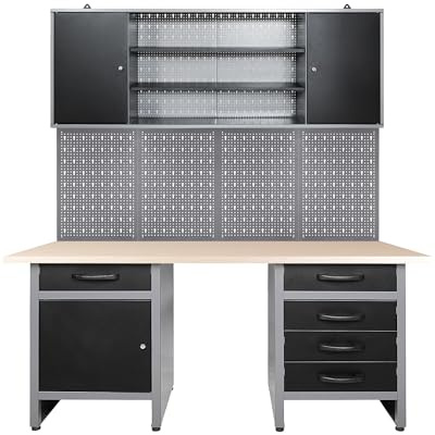 Ondis24 Werkstatteinrichtung 160 cm Werkbank Werkzeugschrank Lochwand