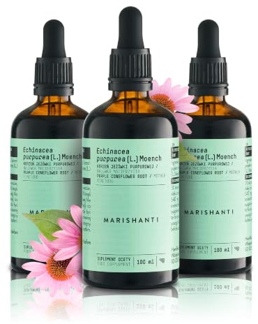 Marishanti Echinacea Kräuterextrakt Alkoholfrei - Tropfen 100 ml | Echinacea (Echinacea purpurea) als flüssiger Pflanzenextrakt - Nahrungsergänzungsmittel, 100% natürlich, vegan und rein