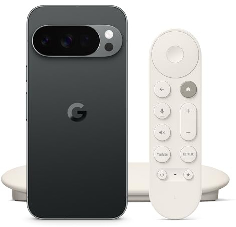 Google Pixel 10 Pro - Smartphone Android Libre con Gemini, batería de más de 24 Horas - Obsidiana, 512GB TV Streamer 4K - Streaming rápido de Entretenimiento en 4K con HDR - Porcelana