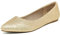 DREAM PAIRS Women's Casual Pointed Toe Ballet Pumps Slip On Ballerina Flats Shoes,Size 10,Gold/Glitter,Sole-Classic