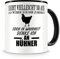 Samunshi® Tasse mit Hühner Spruch - Keramik Huhn Henne Geschenk für Mann Frau Oma oder Opa Kaffeetasse groß Lustige Tassen zum Geburtstag witzige Teetasse XX H:95mm/D:82mm schwarz