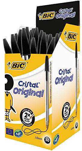 Caja 50 bolígrafos BIC Cristal negro