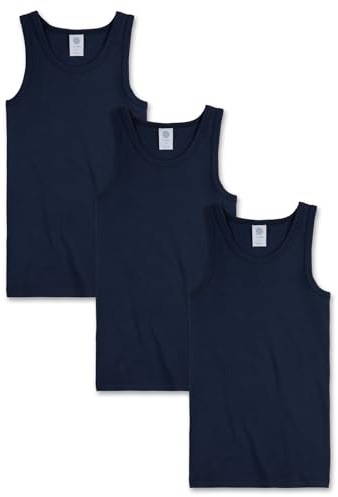 Sanetta Unterhemd blau | Weich & angenehm zu tragen | 3er Set Unterhemd