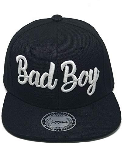 Outfitfabrik ♥ Snapback Cap Bad Boy in schwarz mit weißem 3D-Stick (Junggesellenabschied, Bad Boys, Bad Girls, Böse Jungs), One Size, verstellbar an Rückseite für Männer, für Herren