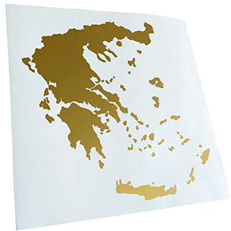 Kiwistar - Autoaufkleber - Griechenland Umriss Kontur - gold - 10x10cm - Heckscheibe Auto Aufkleber wetterfest für Kfz LKW Mofa Truck - Sticker außen selbstklebend Tuning Zubehör für Fenster Fahrzeug