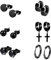Fu You 6 Paare Set Edelstahl Kreuz Ohrringe für Herren Damen, Creolen Ohrringe Männer Schwarz, Ohrstecker Herren Schwarz, Ohrstecker Männer Diamant Ohrringe Schwarz Herren Damen Tunnel Piercing