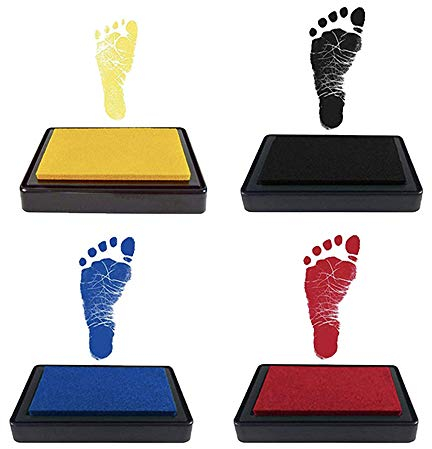 8 Stück Baby Stempelkissen,Farbenset Baby Hand Fußabdruck Set,Baby Fuß-oder Hand-Abdruckset Set,Baby Fußabdruck und Handabdruck Set,Leicht Abzuwaschen,8 Farbenset