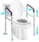 OasisSpace Soporte de seguridad para inodoro – Marco de seguridad para inodoro médico resistente para personas mayores, discapacitados y discapacitados – Manillar de baño ajustable, diseño de ancho