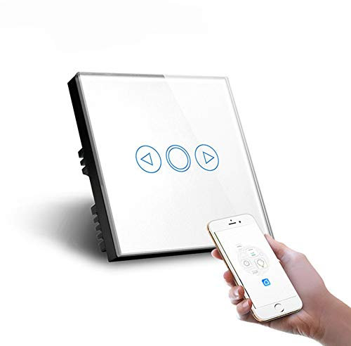UK WiFi LED Dimmer Switch 1 Gang Smart Touch Dimmer Switch WiFi Control Crystal Glass Panel (White)