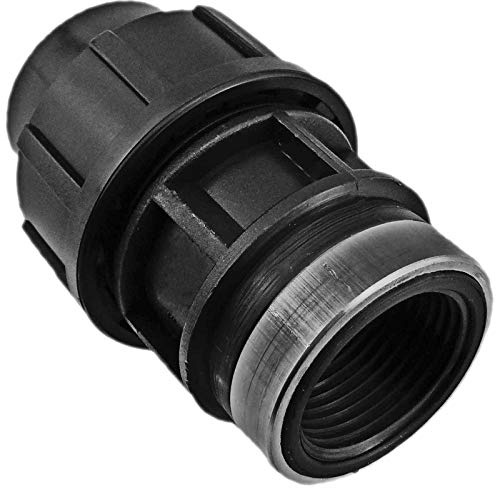 PP Fitting Kupplung mit Innengewinde IG Verschraubung Klemmverbinder für PE-Rohr 20-50 mm | Wunschgröße auswählen >>> 32mm x 1 Zoll IG