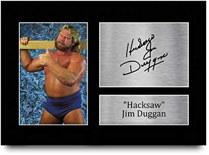 HWC Trading A4 Hacksaw Jim Duggan Gifts Printed Signed Autograph Picture for WWE & WWF Memorabilia Fans - A4