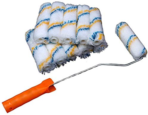 4 inch roller bristle head roller holder wall painting tool paint set (1pcs roller bracket & 10pcs 4 inch roller)