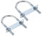 sourcing map Round U-Bolts 2 Sets 1.97(50mm) Inner Width 100mm Length Steel M8 with Nut, Plate