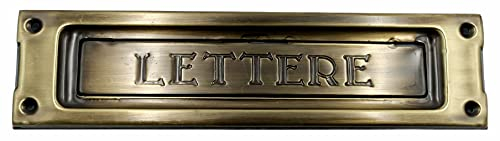 Kombi Placa de latón para buzón de correo, latón envejecido, para pared, buzón