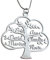 Collier pour Femme en Argent, Personnalisé Nom, Arbre Généalogique, Pendentif Arbre de Vie, Personnalisable forme arbre les prénoms, Fête des Mères, Saint Valentin, Bijoux en Acier inoxydable, Chaîne
