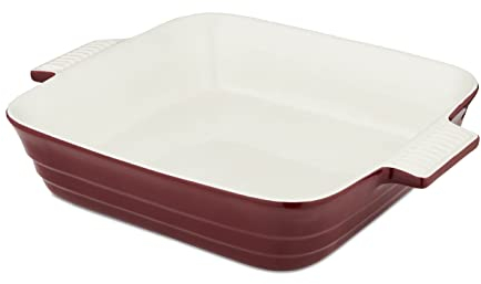 Barbary & Oak Foundry BO875003RED Plat à four carré en céramique Bordeaux 26 cm