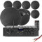 Power Dynamics Multi Room Ceiling Speaker System - PV240BT Bluetooth Amplifier with 8 x NCSS6B Black Ceiling Speakers, HiFi Home Audio Kit & Cable