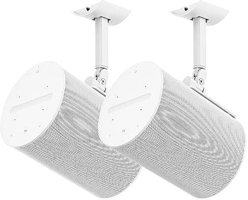 Paar Lautsprecher Wandhalterung für Sonos Era 100 Deckenhalterung oder neig- und schwenkbar verstellbare Halterung für Sonos Era 100 Wandhalterung Weiß mit flexiblen Befestigungsmöglichkeiten