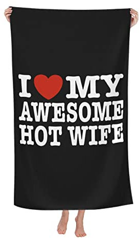 Serviette J'aime Ma Femme Géniale Draps De Bain Absorbantes Serviettes De Toilette Microfibre Serviette De Plage pour Femmes Maison Hotel,80X130Cm