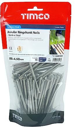 Timco - Annular Ringshank Nails - Stainless Steel (Size 100 x 4.50-1 Kilograms)