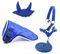 Zubehör-Set für Hobby Horse und Pferd, Stick: Halfter mit Führstrick + Decke + Mückenschutzmütze, Blau, HHL77