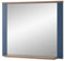 Stella Trading Dijon Wandspiegel in Parisian Blue, Haveleiche Cognac Optik - Praktischer Spiegel mit Ablage für Flur & Garderobe - 98 x 80 x 17 cm (B/H/T)