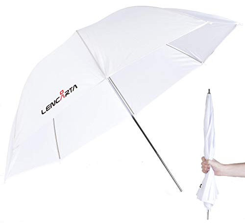LENCARTA® Photography Shoot Through Umbrella 80cm UV Coated White for Studio, Portrait, Location, wedding & Product Photography Foldable and Portable Diffused Lighting……