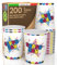200 Bicchieri in Carta 200ml Made in Italy Ecologici Biodegradabili Monouso da Asporto Bevande Calde Acqua Colorati Fantasia HAPPYDAY - Prodotto e Confezionato in Italia