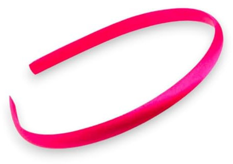 Haarreif, dünn, mit Satin überzogen, einfarbig, in hellen Farbtönen, 1 cm, Hot Pink