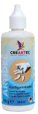 Creartec Figure di gesso colla – 100 g – per incollare e riparare oggetti in ghisa e pasta da modellare, porcellana, gres, cemento e terracotta, colorabile, ad alta resistenza, made in Germany