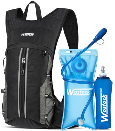 Zaino da Corsa Ultraleggero con Borraccia 500ml e Sacca Idrica 2L - Traspirante, Design Riflettente, Regolabile, Maratona, Ciclismo, Alpinismo, Uomoe Donna