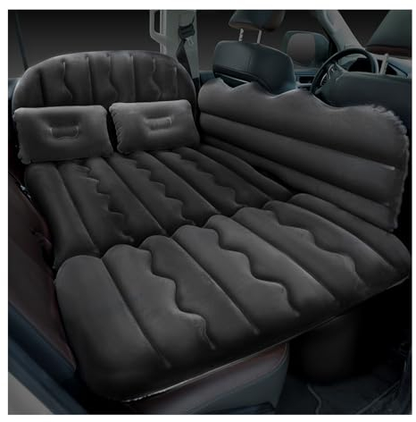 MMHGFIR Auto Luftmatratze, Für FIAT 500/500C/500E/Abarth 500 2007-2022 Tragbar Dickere Aufblasbares Matratze,Auto Luftmatratze mit Luftpumpe und Kissen für Reise Camping Zelt,A