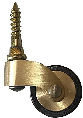 Guoyoocc Schwerlast-Lenkrollen,Messing+Gummi,Vorbau zum Einschrauben,Lenkrolle,Trolley-Möbelrolle,Retro-Stil,Schraubbefestigung,Höhe 58MM,für Handwagen,Arbeitsplatten,Möbelräder