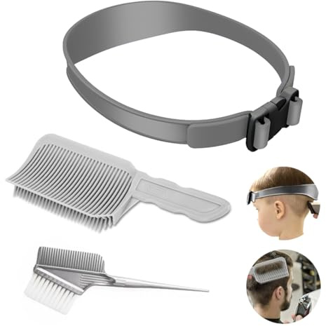 3 Pièces Outil De Coupe Professionnel, Bande De Coupe De Cheveux Courbée | Guide De Coupe De Cheveux Réglable, Peigne De Coiffure, Pinceaux de Coloration de Cheveux