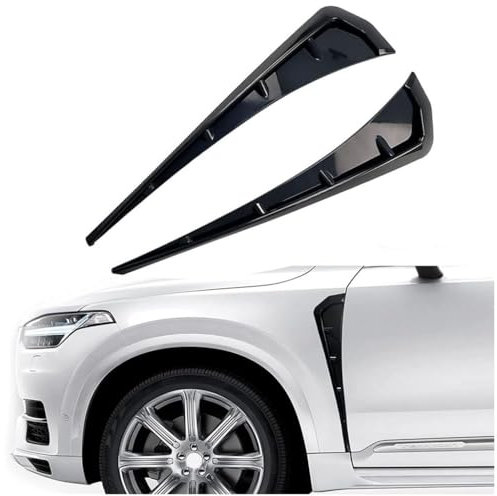 Auto Kotflügel Seitenschlitz Aufkleber für Renault Twingo I 1993–2007,Wasserdicht Auto Lufteinlass Aufkleber Shark Gills Seiten Fender Auto Seitentür Dekoration Zubehör,A-Bright Black