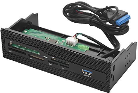 Akozon High-Speed PC Internal Card Reader USB 3.0, M2 SD MS XD CF TF Card Support, Efficient Front Panel Dashboard