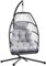 Home Republic Foldable Hanging Egg Chair with Stand – Rattan Swing Chair with Waterproof Cushion – Indoor/Outdoor Garden Patio Use Hammock Pod (Miami Black, One Seater)