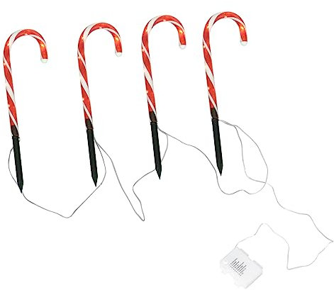 WOONEKY Candy Cane Solar Led Gartenleuchten Außen Beleuchtungsarten Batteriebox Weihnachtsdeko Stimmungslicht Für Terrasse Garten