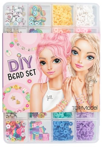 Depesche 13182 TOPModel - DIY Perlen Set, 20 verschiedene Perlen Arten, zum kreativen Gestalten von Armbändern und Ketten