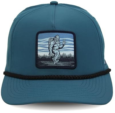 Paramount Outdoors Bigfoot Backpacker Rope Cap Performance Fabric 5-Panel Sashquatch Outdoor Trucker Hat, Schiefer, Einheitsgr��e
