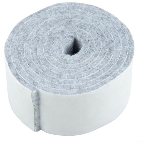 Rouleau de ruban adhésif en feutre résistant à découper librement pour pieds de meubles - Feuille carrée, dessous de verre (gris, 3 mm x 30 mm x 100 cm)